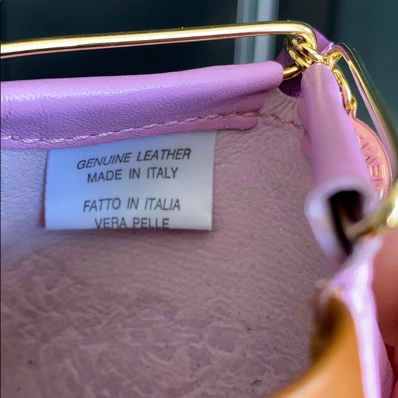 Lilac and tan leather coin purse - Picture 10 of 14